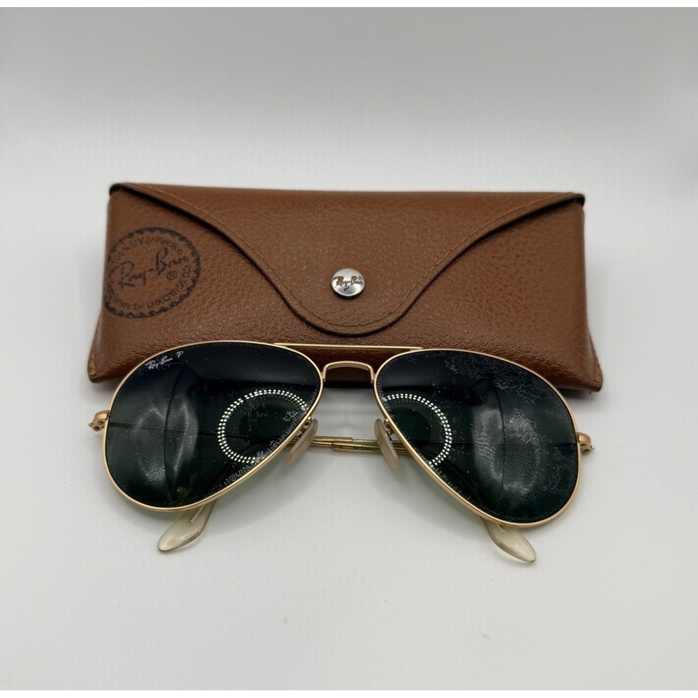 Ray-Ban Aviator Flash Lenses Matte Gold Frame Blue Flash Lenses 58-14-135, Case